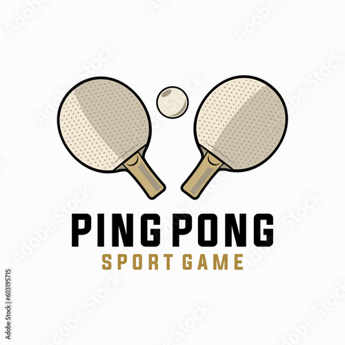 table tennis sport vector template. ping pong ball club graphic illustration.
