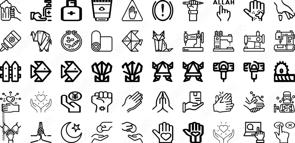 Set Of Hand Icons Collection Isolated Silhouette Solid Icons Including Touch, Hold, White, Woman, Isolated, Business, Hand Infographic Elements Logo Vector Illustration