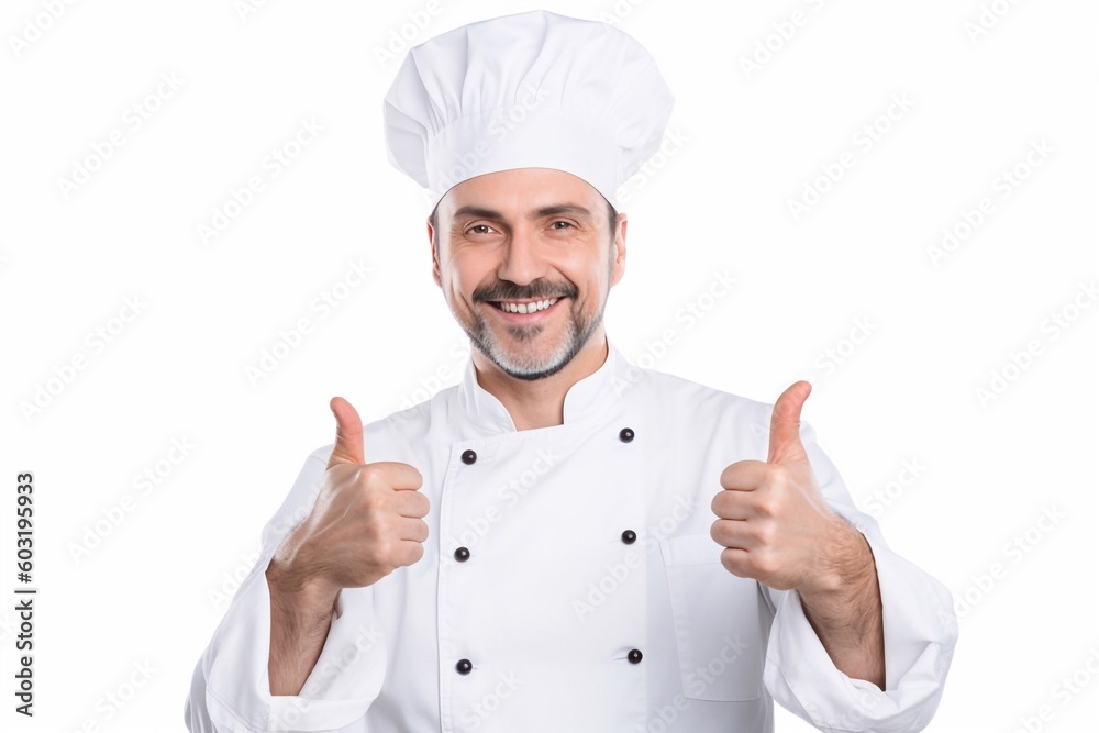 Portrait chef smiling confident isolated in white AI Generative Portrait chef smiling confident isolated in white AI Generative