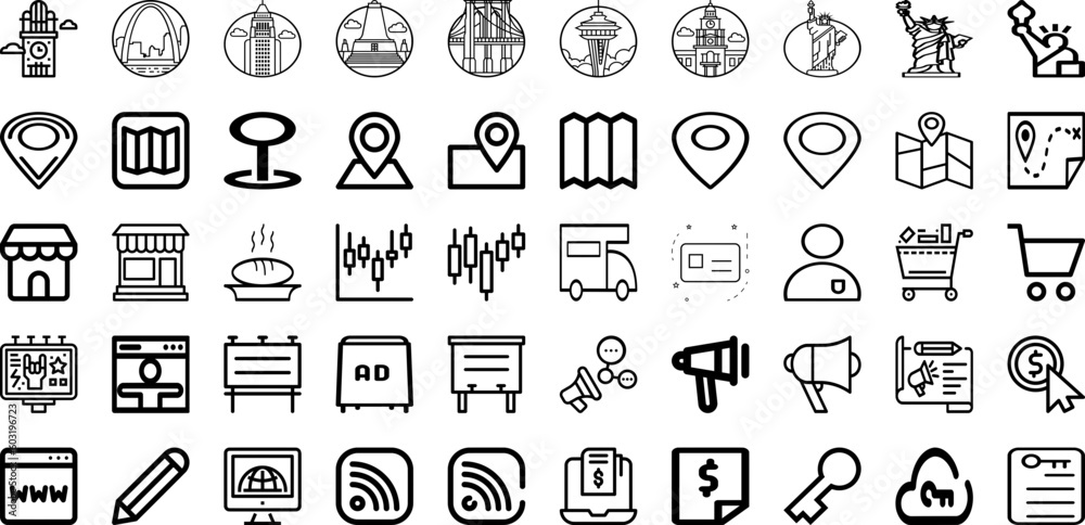Set Of Mark Icons Collection Isolated Silhouette Solid Icons Including Icon, Illustration, Vector, Mark, Design, Symbol, Sign Infographic Elements Logo Vector Illustration