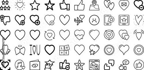 Set Of Like Icons Collection Isolated Silhouette Solid Icons Including Media, Social, Sign, Icon, Like, Symbol, Button Infographic Elements Logo Vector Illustration