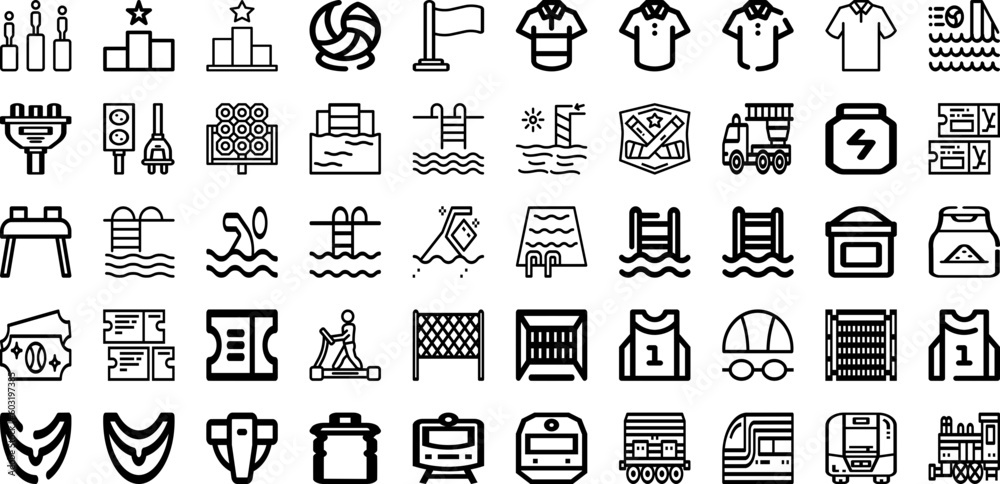 Set Of Port Icons Collection Isolated Silhouette Solid Icons Including Boat, Ship, Shipping, Freight, Crane, Cargo, Industry Infographic Elements Logo Vector Illustration