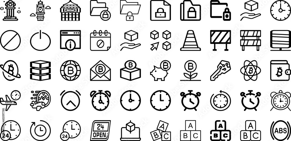 Set Of Lock Icons Collection Isolated Silhouette Solid Icons Including Protection, Icon, Privacy, Safety, Vector, Lock, Safe Infographic Elements Logo Vector Illustration
