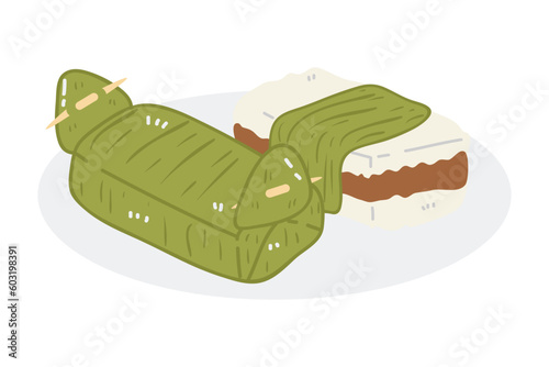 Hand Drawn Indonesian Traditional Food Illustration. 