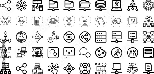 Set Of Work Icons Collection Isolated Silhouette Solid Icons Including Work, Business, Internet, People, Computer, Laptop, Office Infographic Elements Logo Vector Illustration