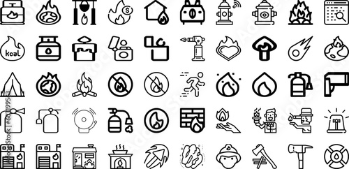 Set Of Fire Icons Collection Isolated Silhouette Solid Icons Including Heat  Bonfire  Light  Burn  Hot  Flame  Energy Infographic Elements Logo Vector Illustration