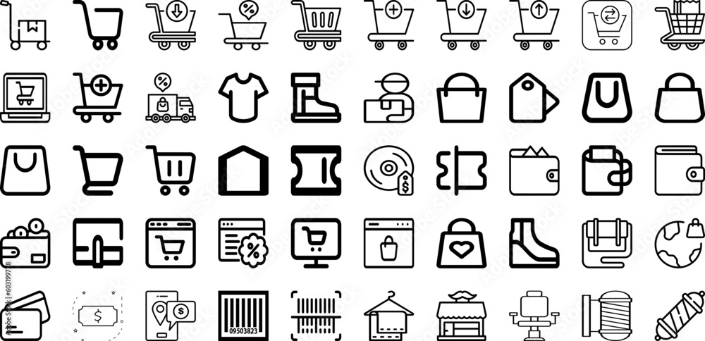 Set Of Shop Icons Collection Isolated Silhouette Solid Icons Including Shop, Business, Promotion, Sale, Buy, Discount, Store Infographic Elements Logo Vector Illustration