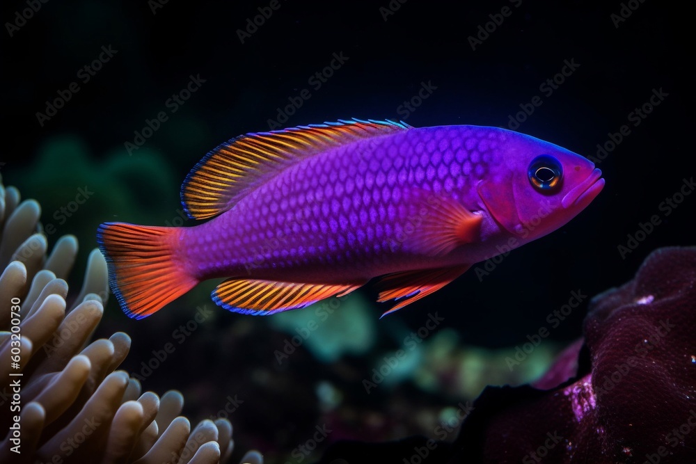 Portrait a beautiful fish in the ocean Portrait a beautiful fish in the ocean