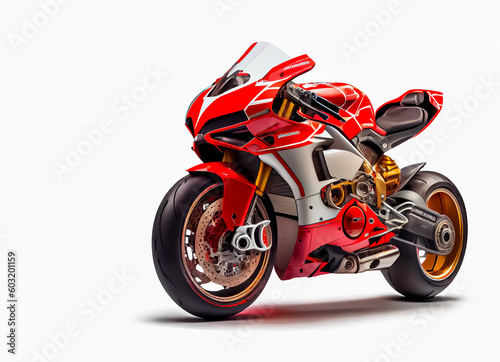 red motorcycle on white background