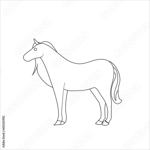 Free vector hand drawn horse outline illustration