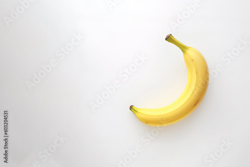Fresh banana isolated on white background with copy space. Created with Generative AI Technology