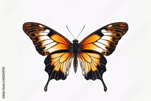 Romantic Flutter. Beautiful Butterfly in Nature, Isolated on White Background. Generative AI illustrations. © Thares2020