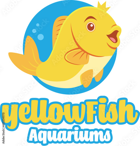 Yellow Fish Cartoon Logo Mascot