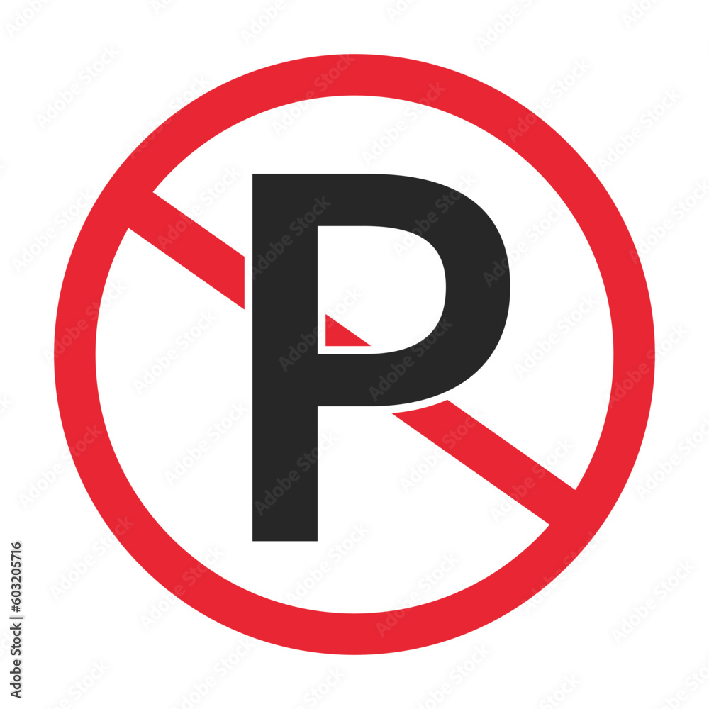 Parking strictly prohibited sign. No Parking sign. Vector. Parking strictly prohibited sign. No Parking sign. Vector.