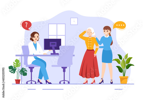 Anamnesis System Vector Illustration for Information About the Disease and Healthcare Database in Flat Cartoon Hand Drawn Landing Page Templates