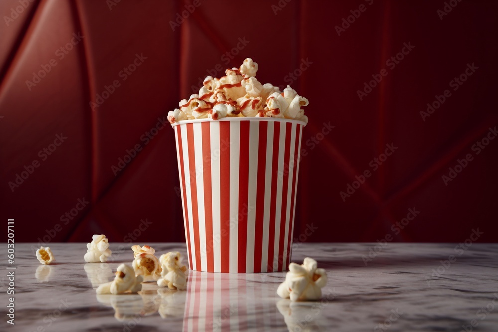 Popcorn on the table AI Generative