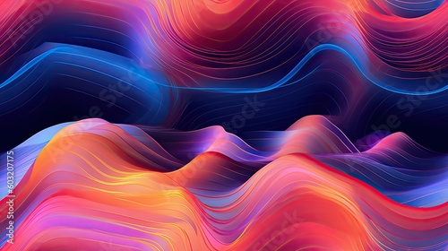 seamless colorful holographic waves of a futuristic interface background texture, tile, 8K, generative ai