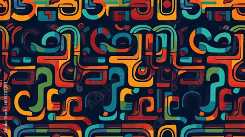 seamless interlocking geometric patterns of an alien language background texture, tile, 8K, generative ai
