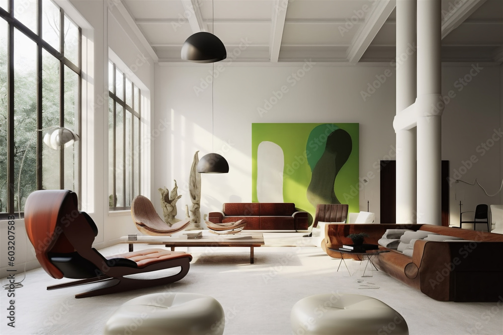 Fototapeta premium modern minimalist living room interior