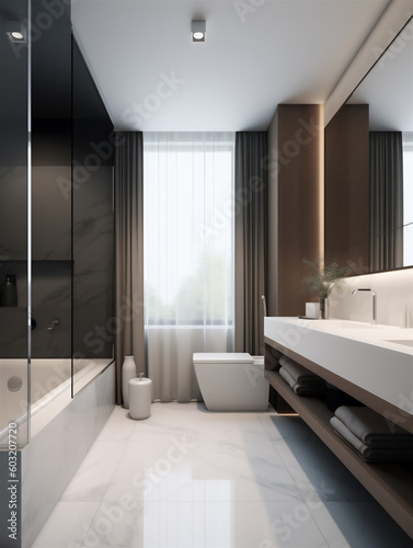 Modern stylish residential bathroom interior