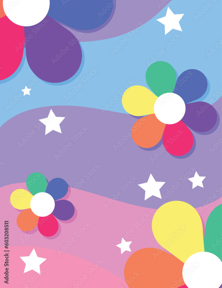 Rainbow flowers on colorful background. LGBT concept Rainbow flowers on colorful background. LGBT concept