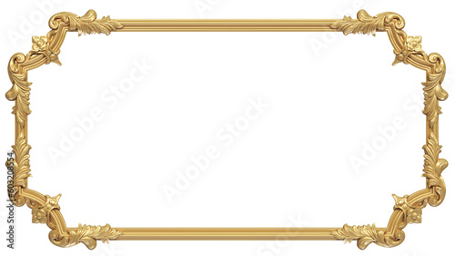 luxury gold frame isolated on white