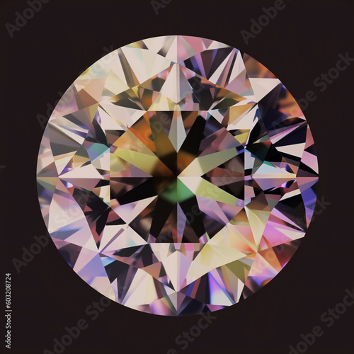 Colorful diamond facets close-up