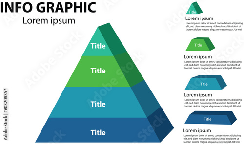 4 level triangular graphs for business presentations Art & Illustration