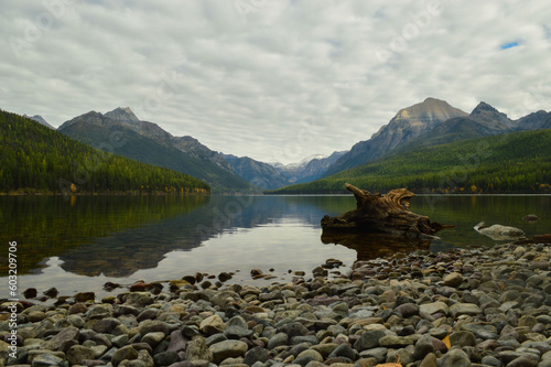 Peaceful Lake in Glacier National Park photo