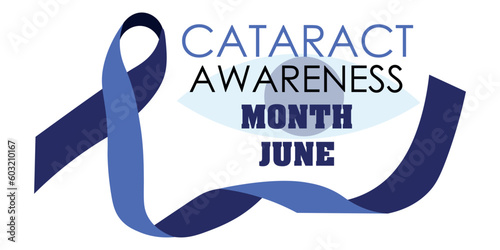 Banner for Cataract Awareness Month with ribbon
