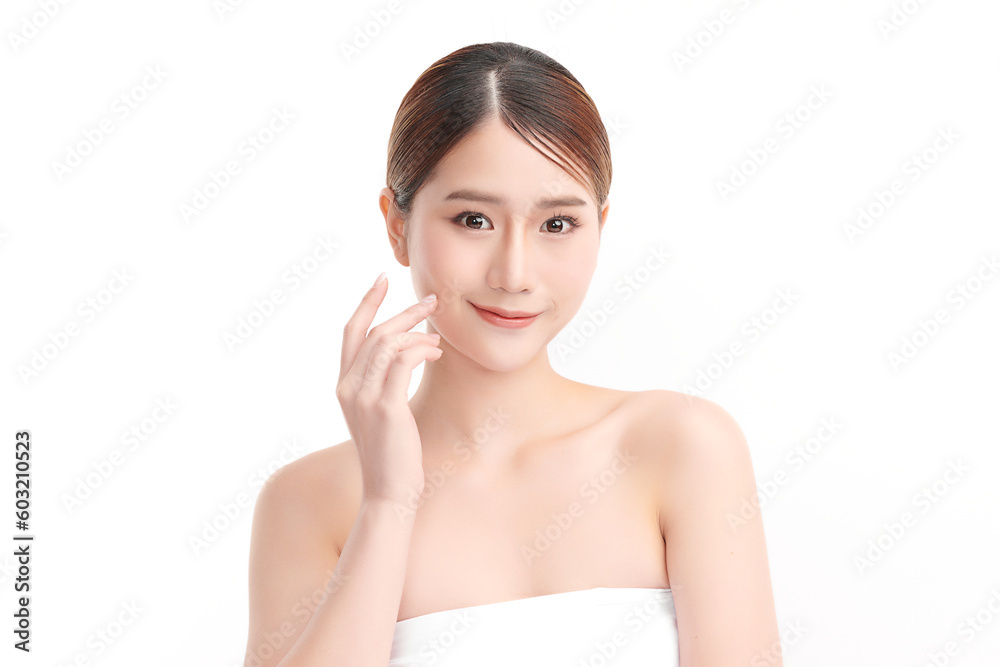 Beautiful young asian woman with clean fresh skin on white background, Face care, Facial treatment, Cosmetology, beauty and spa, Asian women portrait. Beautiful young asian woman with clean fresh skin on white background, Face care, Facial treatment, Cosmetology, beauty and spa, Asian women portrait.