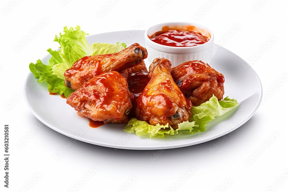 Delicious Chicken with vegetable and sauce AI Generative Delicious Chicken with vegetable and sauce AI Generative