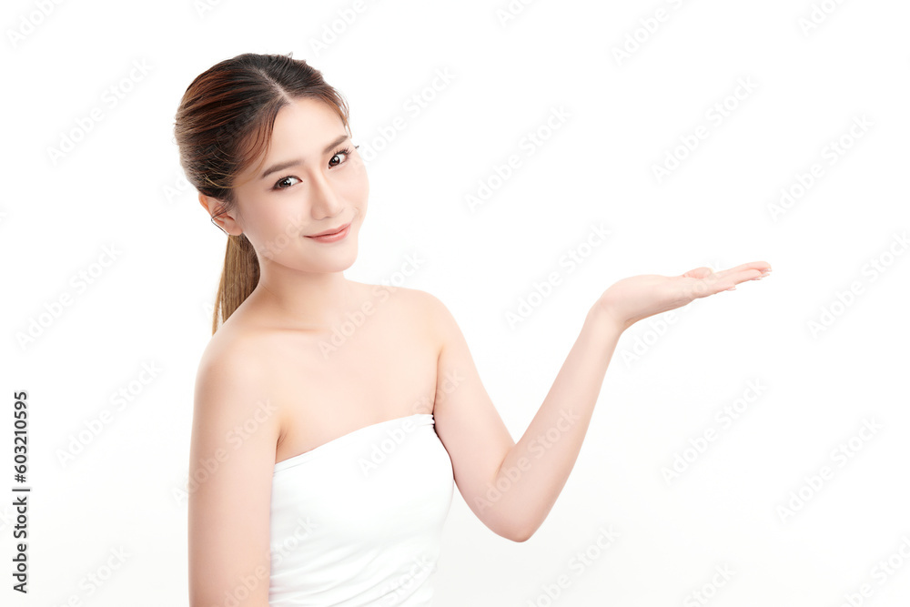 Beautiful young asian woman with clean fresh skin on white background, Face care, Facial treatment, Cosmetology, beauty and spa, Asian women portrait. Beautiful young asian woman with clean fresh skin on white background, Face care, Facial treatment, Cosmetology, beauty and spa, Asian women portrait.