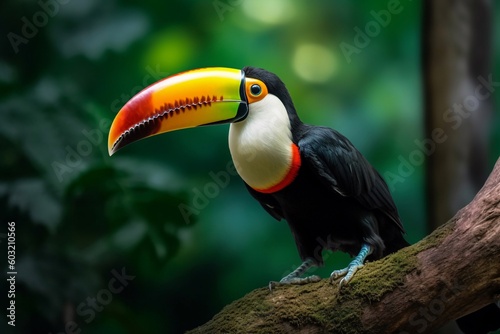 Portrait toucan bird on the forest AI Generative © Tebha Workspace