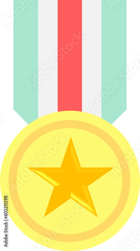 gold star award with cute pastel ribbon