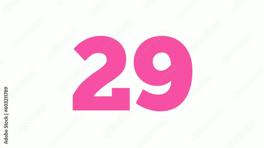 Number twenty nine 29 cartoon animation on white background,4k cartoon video number motion graphics for video elements Number twenty nine 29 cartoon animation on white background,4k cartoon video number motion graphics for video elements