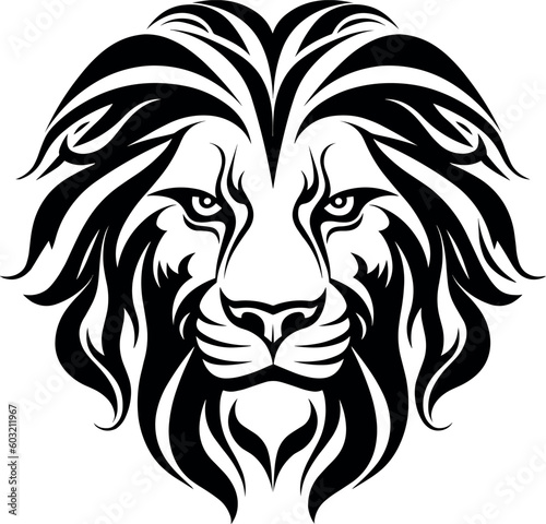 Lion Head Logo Vector Tatoo Template Illustration Design