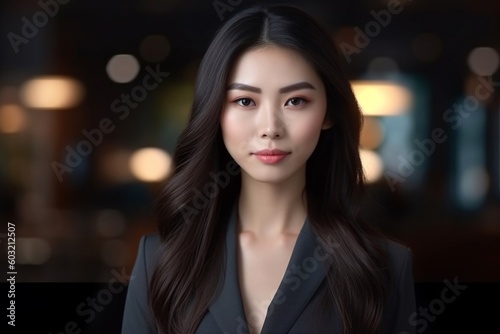 Portrait asian woman confident AI Generative