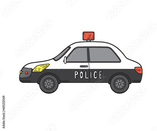 働く車　パトカー　ベクターイラスト