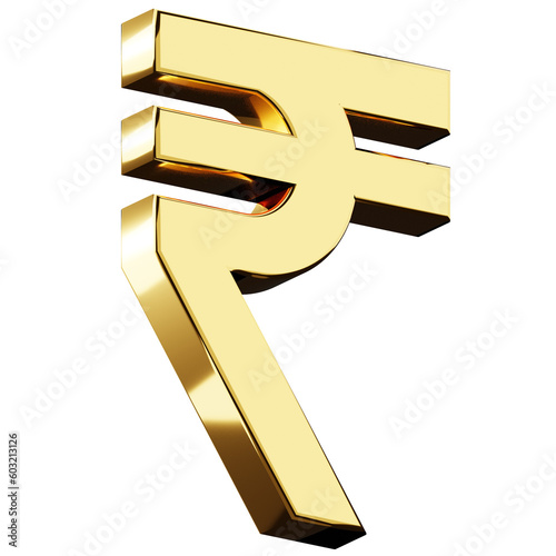 Quadro su tela rupee india sign 3d icon