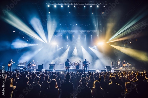 Portrait people are watching a music concert AI Generative