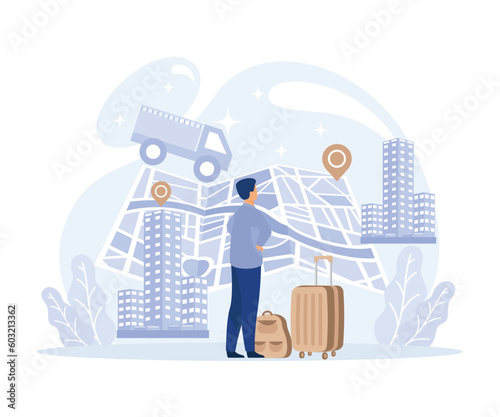 Characters searching and choosing apartment or house for renting or buying. Property market concept, isometric vector modern illustration