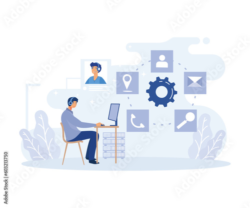 Student studying with book and practicing reading, Online education concept, isometric vector modern illustration