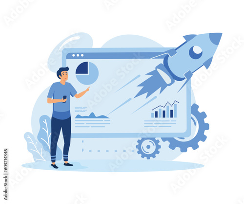 Making profit abstract concept vector illustration. Demand planning, digital sales forecast, finance management, promotion flat vector modern illustration 