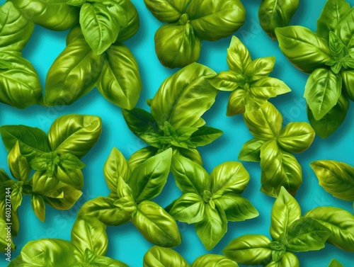 Basil background as seamless tile (generative AI)