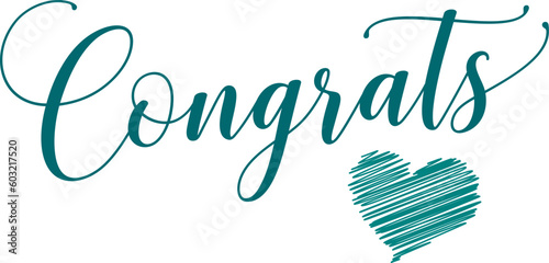 Congrats Text for Graduation Card, Message, Greeting, Green Text, Abstract Heart, Love, Congratulations Graduate, Congratulations on your Accomplishment, Vector, Illustrator, Text