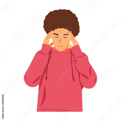 headache person pose illustration