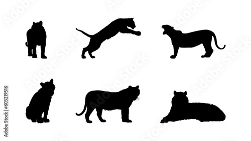 Simple Black Tiger Silhouette Vector