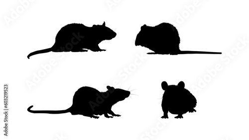 Simple Black Rat Silhouette Vector