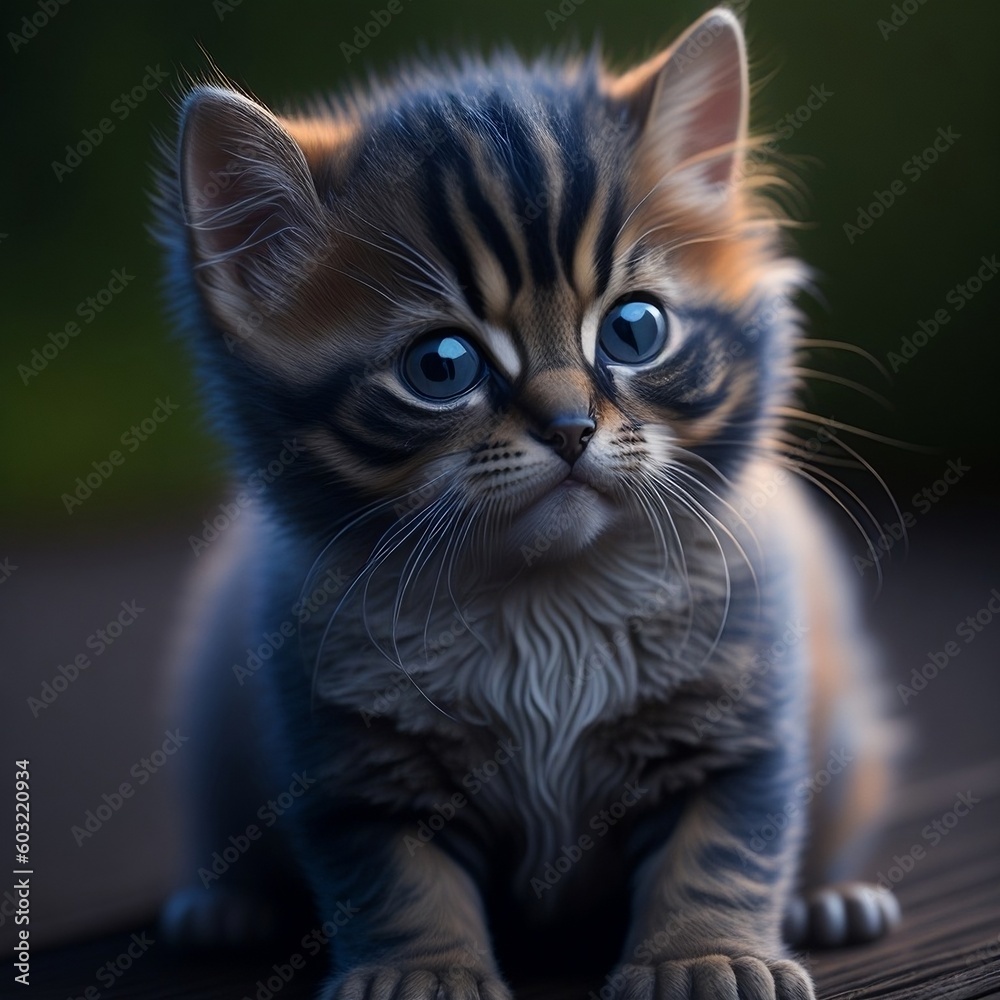 Fototapeta premium Cute kitten with short hair